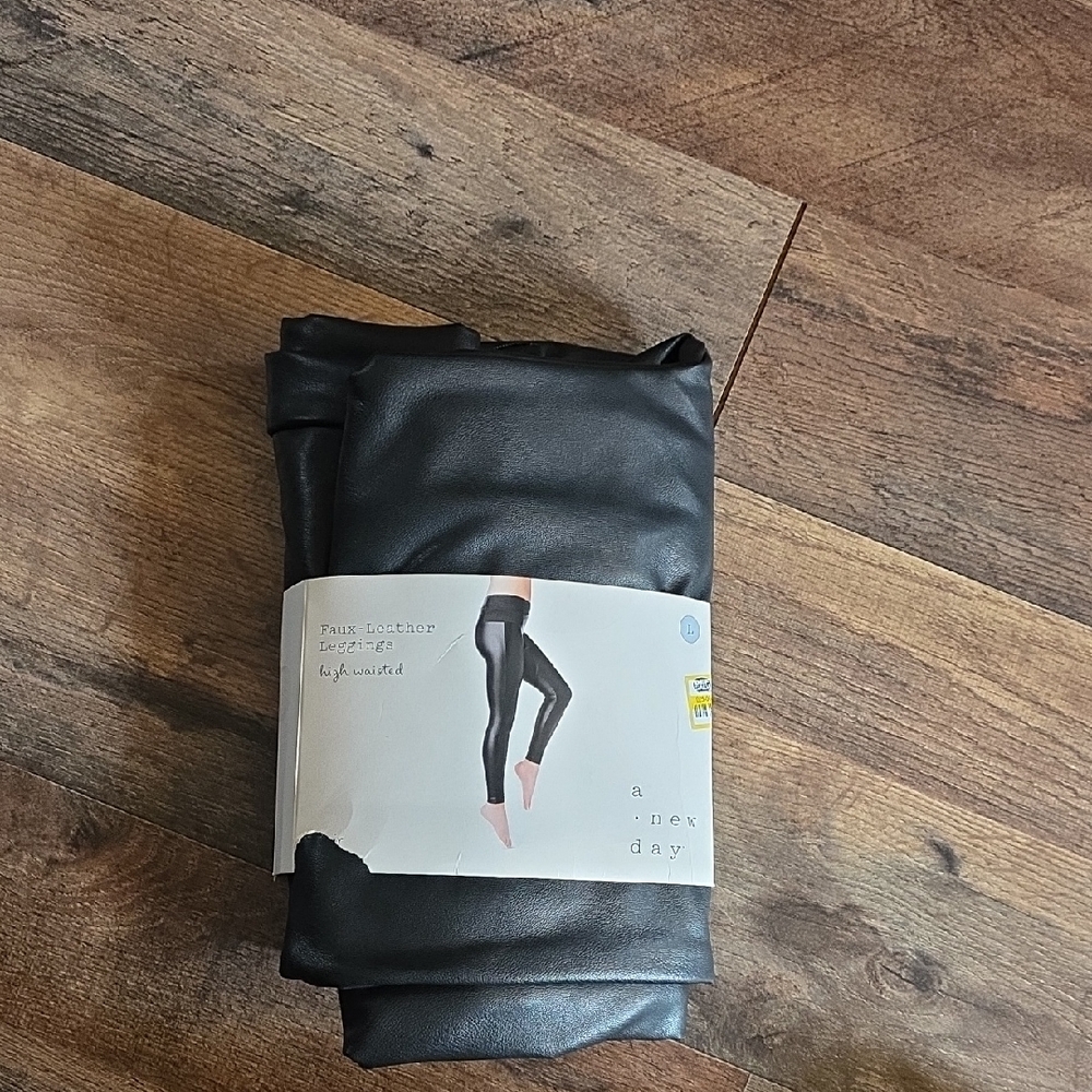 a new day Black Faux Leather Leggings